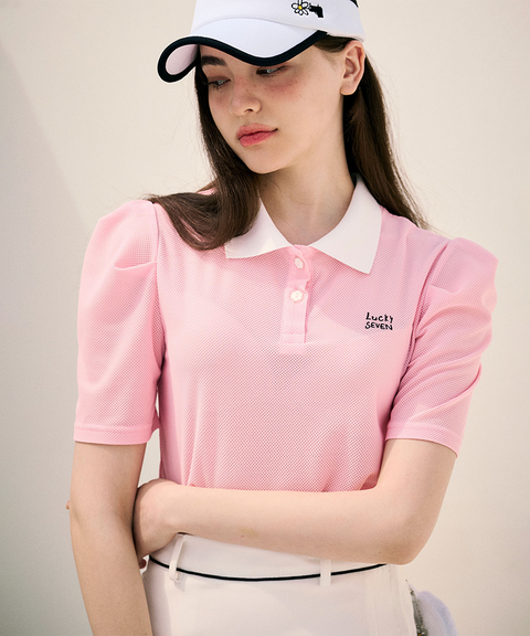 KANDINI Polo Shirts With Puff Sleeve / Short (Summer Ver.) - Pink