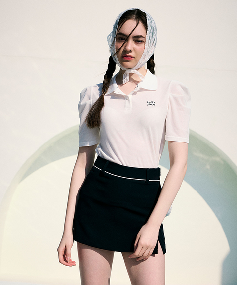 KANDINI Polo Shirts With Puff Sleeve / Short (Summer Ver.) - White