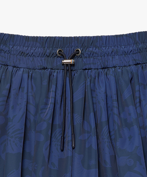 MCC Women's Print Shirring Plare Skirt - Navy