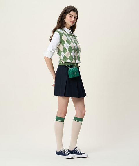 FORDI Ribbon Pleated Shorts - Navy