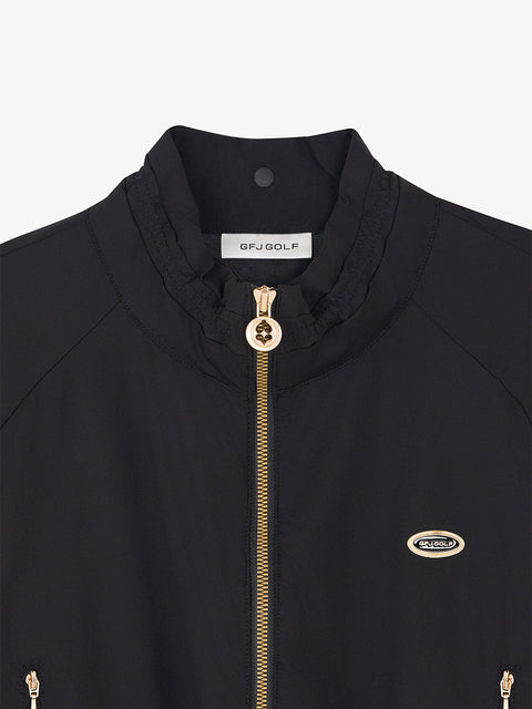 GFJ Golf Women's Ribbon Windbreaker - Black