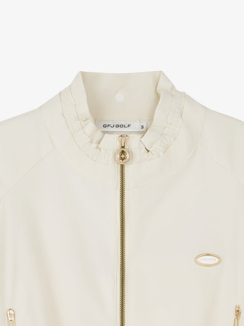GFJ Golf Women's Ribbon Windbreaker - Ivory