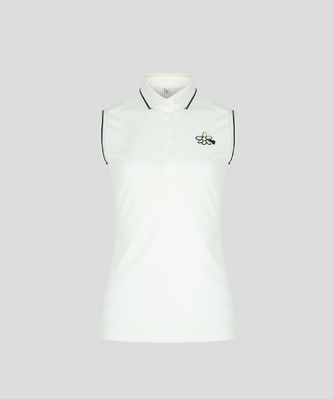 KANDINI Signature Sleeveless Polo - Ivory