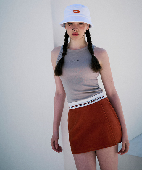 KANDINI Terry Set Up Skirt - Cinnamon Orange