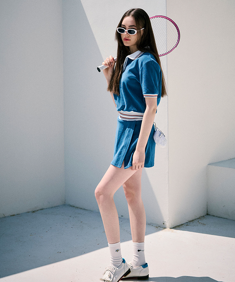 KANDINI Terry Set-up T-shirt - Blue