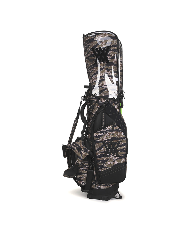 Khaki camo pattern stand golf bag, detail view