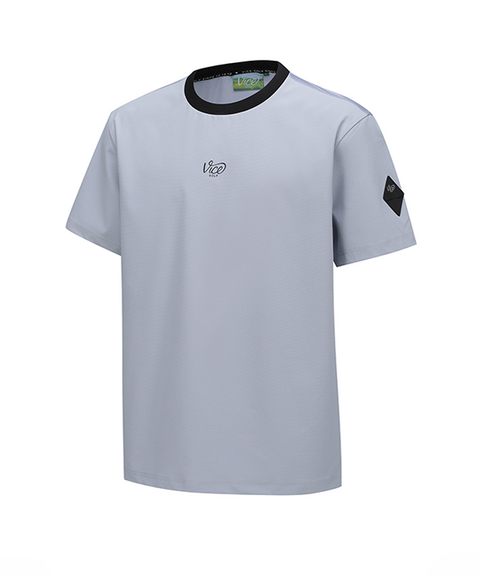 Vice Golf Atelier Men Woven Mixed Short T-Shirt - Light Grey