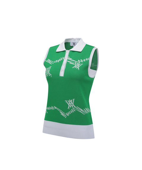 ANEW Golf Women's SM Logo Pattern Knit Vest - Green