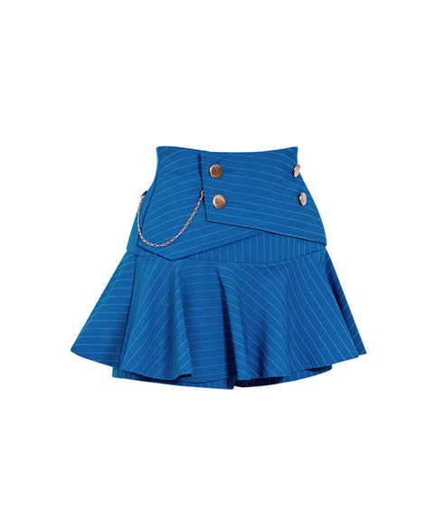 J.Jane Double Button Stripe Culotte Pants - Blue