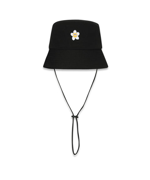 MACKY Golf: Daisy String Bucket Hat - Black