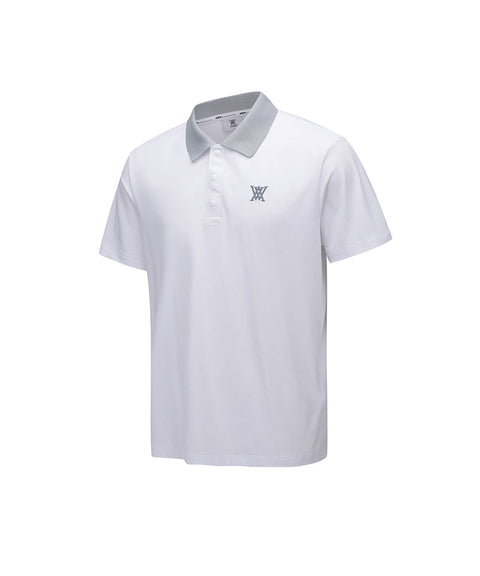 [Warehouse Sale] Men Collar Point Short T-Shirt - White