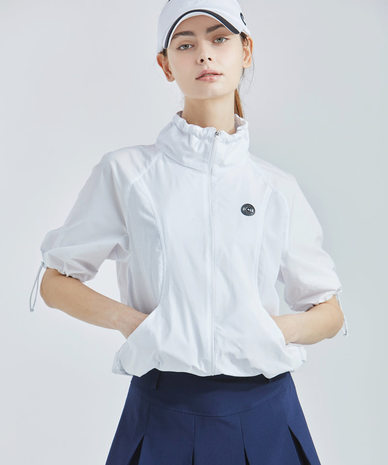 CHUCUCHU String Neck Zip-up Jumper - 2 Colors