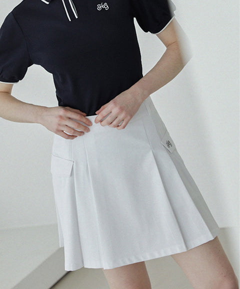 Haley Side Pleated Skirt - Off-White