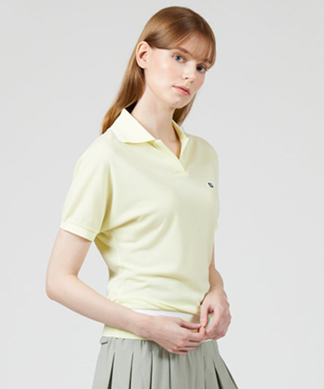 AVEN Women's Raglan Relaxed Fit Polo Shirt - Yellow