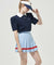KANDINI Polo Shirts With Puff Sleeve / Short - Navy