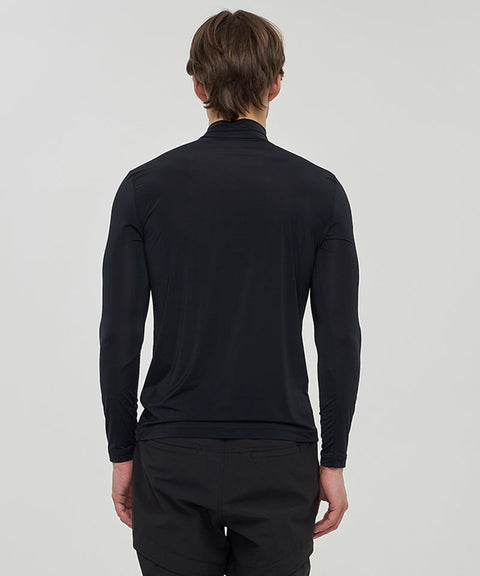 Men's Mock Neck Cooling Base Layer - Black
