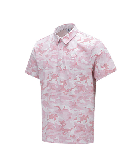 [Warehouse Sale] Men Camouflage Short T-Shirt - Pink