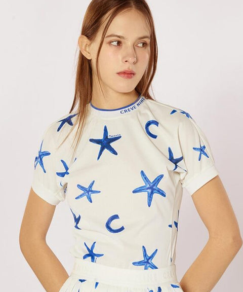 CREVE NINE: Marine Star Cooling Round Tee - 2 Colors