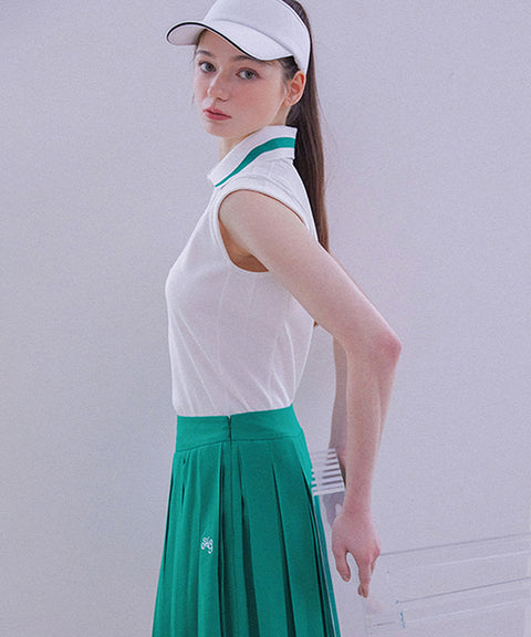Haley Yoko Collar Sleeveless Off - White