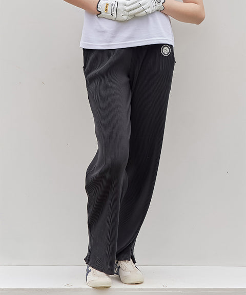 MACKY Golf: Pleate Slit Long Pants - Black