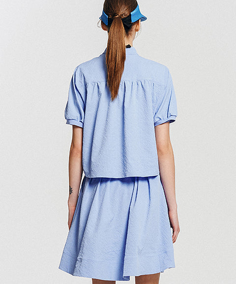 LE SONNET  Lovely Summer Blouse - Skyblue