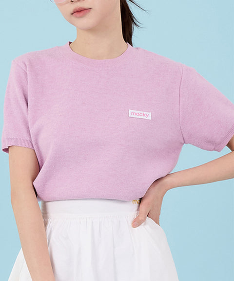 MACKY Golf: Logo Short-Sleeved Knit T-Shirt - Pink