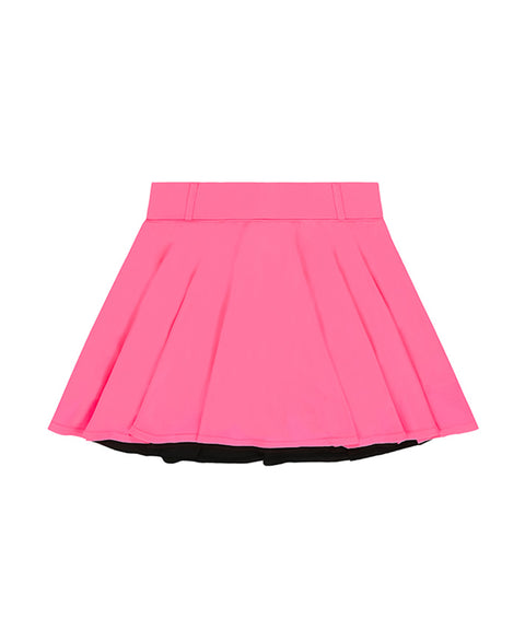 CHUCUCHU Ten Double Flare Skirt - Neon Pink