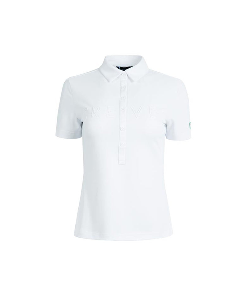 CREVE NINE: Volume Logo Button-Up Polo - White