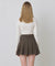 KANDINI Mixed Check Pleats Skirt - Brown