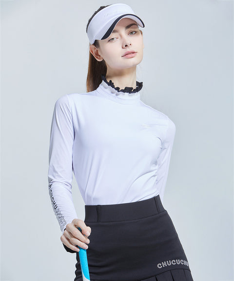 CHUCUCHU Cooling Lovely Mock Neck Top - 2 Colors