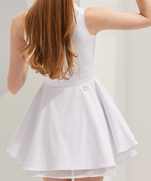 J.Jane Zipper Double Flared One Piece - White