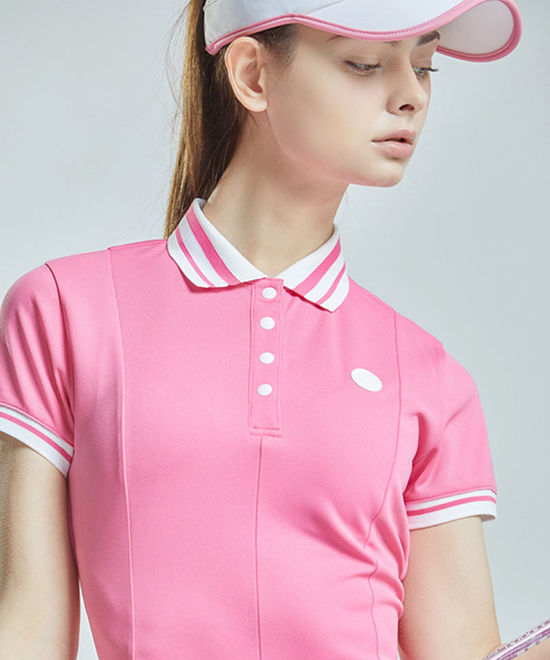 CHUCUCHU Flare Collar Dress - Pink