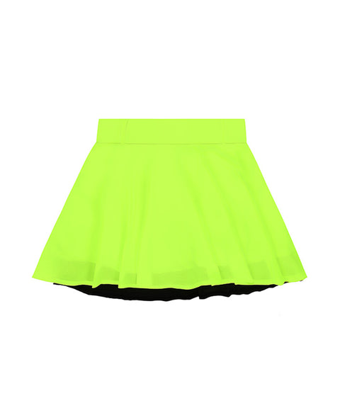 CHUCUCHU Ten Double Flare Skirt - Neon Yellow