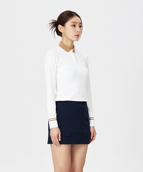 WideAngle: Co Waggle Pocket Point Polo T-Shirt L - Off-White