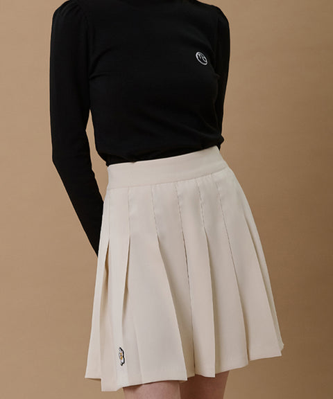 MACKY Golf: Pleated Banded Skirt - Ivory