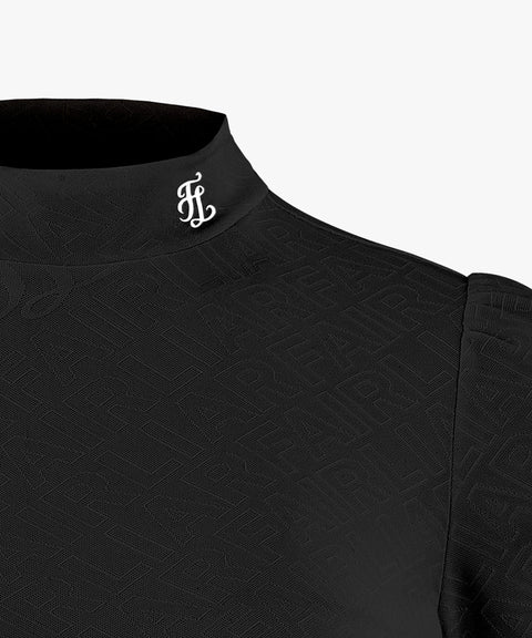 FAIRLIAR Ferrara Jacquard Turtleneck T-Shirt - Black