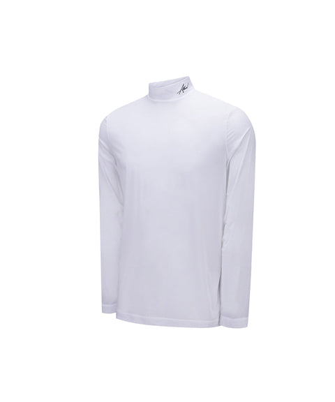 Men's Mock Neck Cooling Base Layer - White