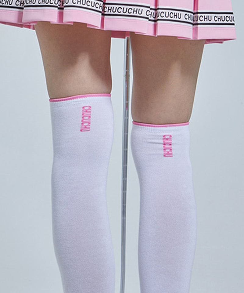 Line Logo Over Knee Socks - 2 Colors