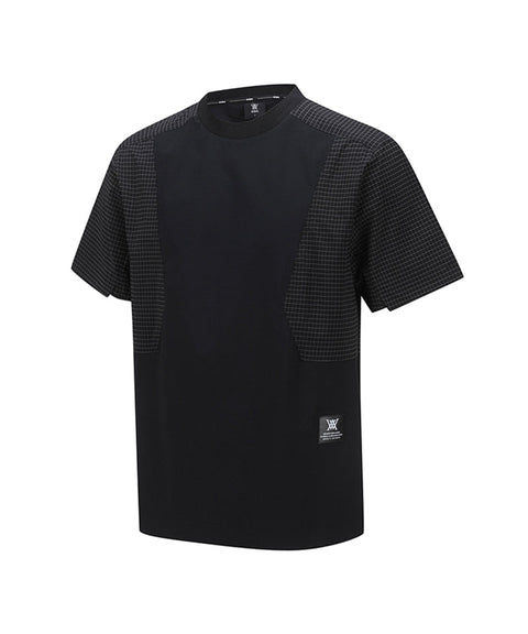 [Warehouse Sale] Men Wooven Sleeve Crew Neck - Black