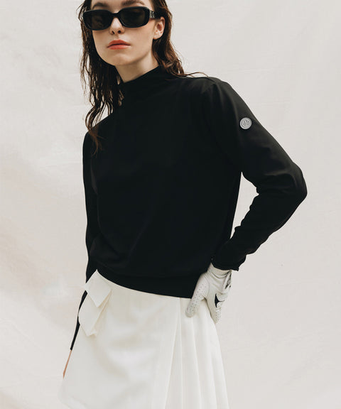OBER Golf Functional Stretch Half-Neck Top- Black