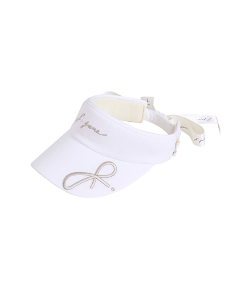 J.Jane Logo Ribbon Suncap - Ivory