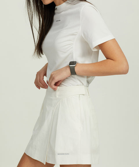 Monday Flow Volume Short Skirt - White