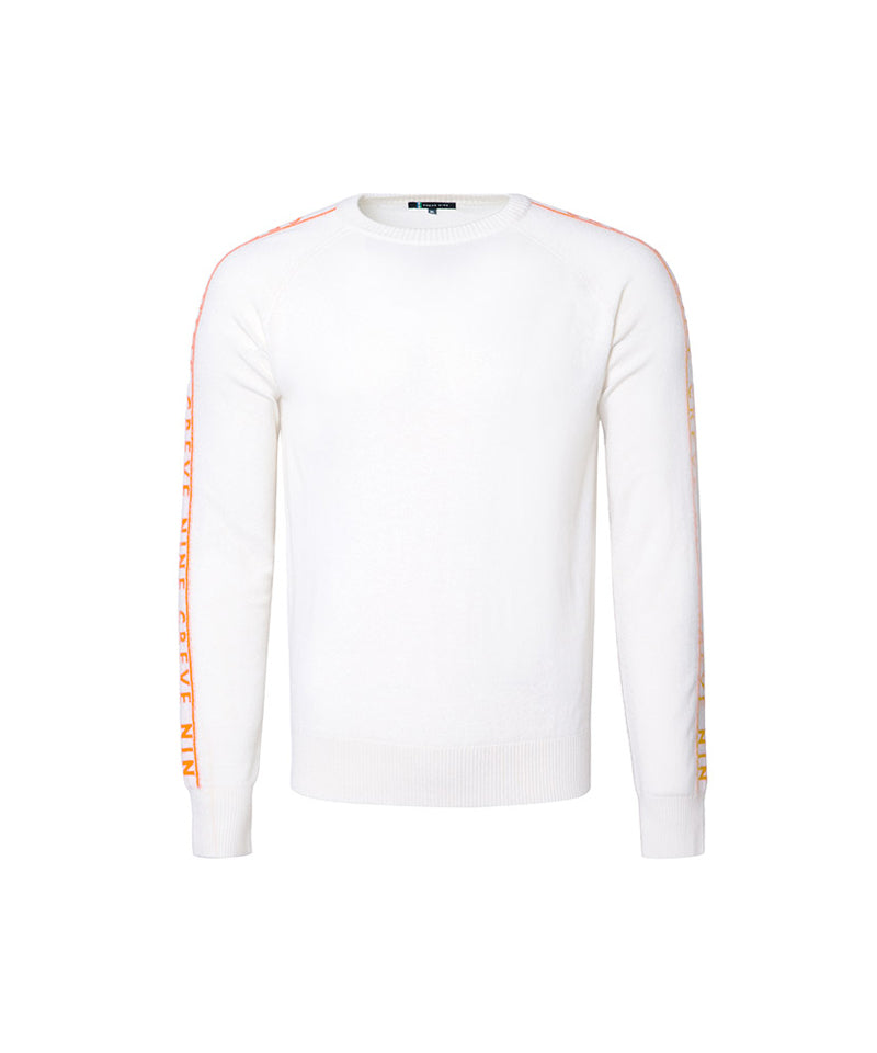 CREVE NINE: Color Point Logo Jacquard Knit - Ivory