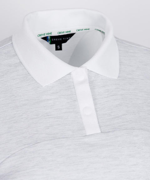 CREVE NINE: Multi Pique Collar T-Shirt - Melange