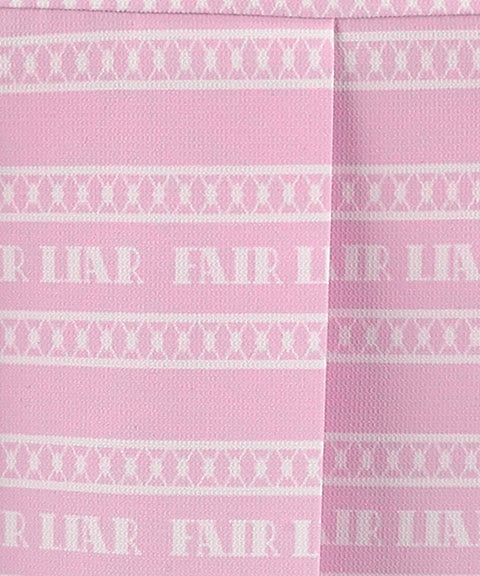 FAIRLIAR Logo Pattern Printed Pleated Skirt - Pink