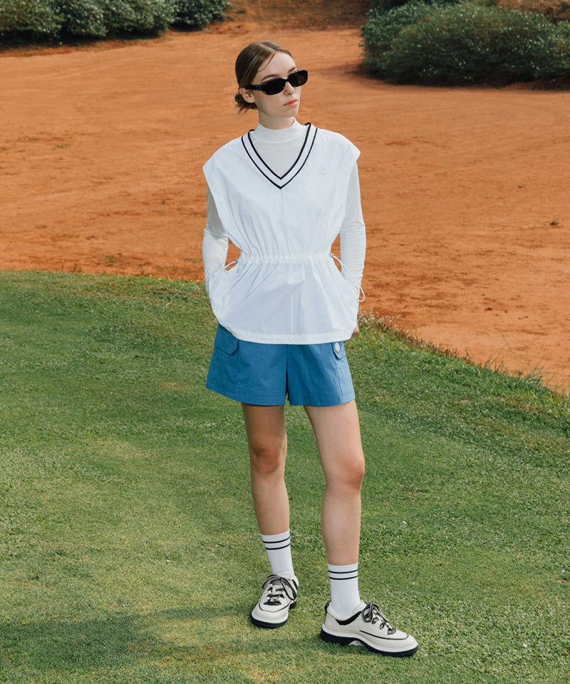 OBER Golf Summer Cargo Pocket Color Block Shorts - Blue– Sokim