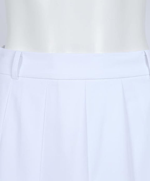 CREVE NINE: Capri Flower Midi Pleated Skirt - White