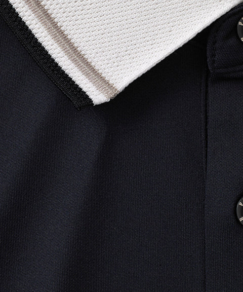 FAIRLIAR Men's Color Combination Collar T-Shirt  - Black