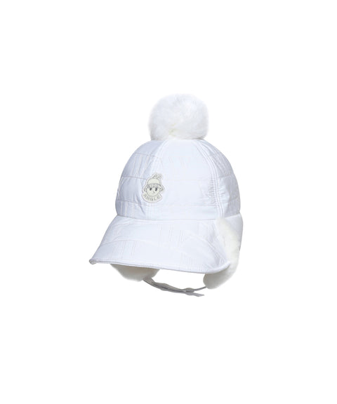 WideAngle: Co Quilted Modified Earflap Cap L - Off-White