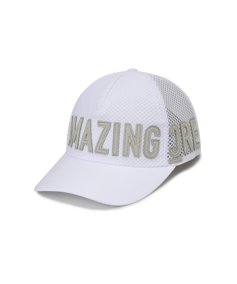 Amazing Cre All Mesh Cutting Logo Cap - White